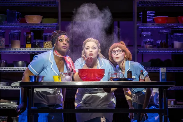 Waitress Sandra Marvin, Carrie Hope Fletcher and Evelyn Hoskins in Waitress
