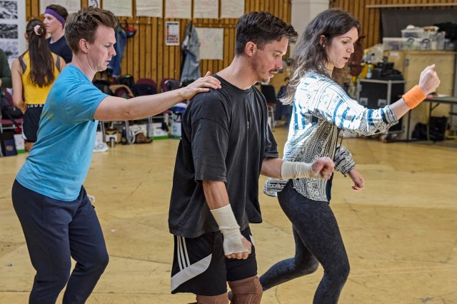 War Horse Rehearsals 2026 at the National Theatre L R Andrew Keay, Chris Milford, Alexandra Donnachie Crop 0260.P c Brinkhoff Moegenburg