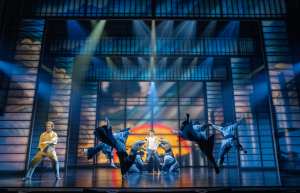 Adrian Pang (Mr Miyagi), Gino Ochello (Daniel LaRusso) and The Company of The Karate Kid The Musical credit Manuel Harlan