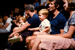 An auditorium with family theatre in progress