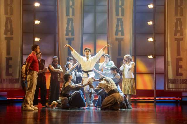 Gino Ochello (Daniel LaRusso) and The Company of The Karate Kid The Musical credit Manuel Harlan
