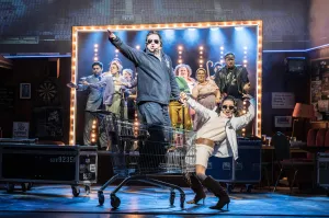 Sam Lupton, Hayley Tamaddon and the cast of Bank of Dave
