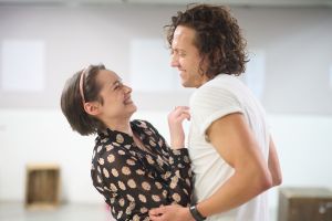 Lauren Jones and Glenn Adamson in rehearsals for Dark of the Moon