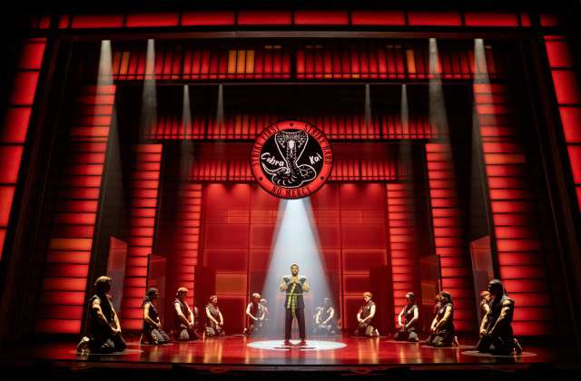 Matt Mills (John Kreese) and The Company of The Karate Kid The Musical credit Manuel Harlan