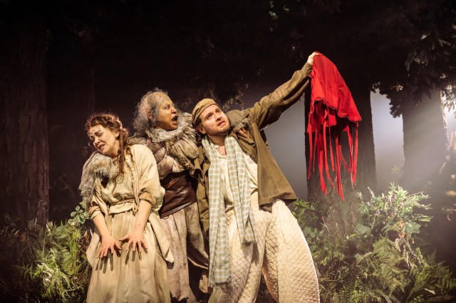 Rachel Tucker, Melanie La Barrie & Hughie O'Donnell in Into The Woods at The Bridge April 2026 01415 (Credit Johan Persson)