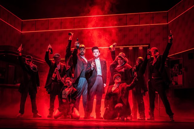 Samuel Holmes (centre) as Sir Charles Denbigh & cast in BANK OF DAVE, credit Marc Brenner Samuel Holmes (centre) as Sir Charles Denbigh & cast in BANK OF DAVE, credit Marc Brenner