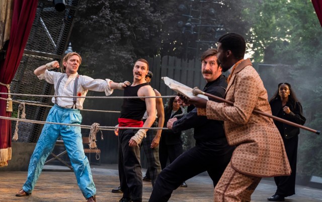 Sherlock Holmes. Joshua James, Paolo Guidi, Patrick Warner & Jyuddah Jaymes. Credit Tristram Kenton.
