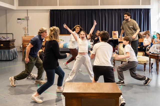 Harriet O Shea (Small Alison) and cast in rehearsals for Fun Home at the Royal Exchange Theatre credit Johan Persson Harriet O Shea (Small Alison) and cast in rehearsals for Fun Home at the Royal Exchange Theatre credit Johan Persson