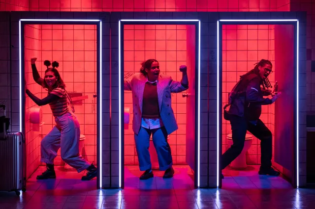 Grace Towning, Cole Dennis and Ivano Turco in Public – The Musical