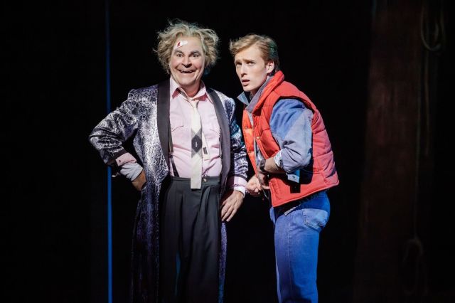 Roger Bart (Doc Brown) and Axel Duffy (Marty McFly), photo by Daniel Boud