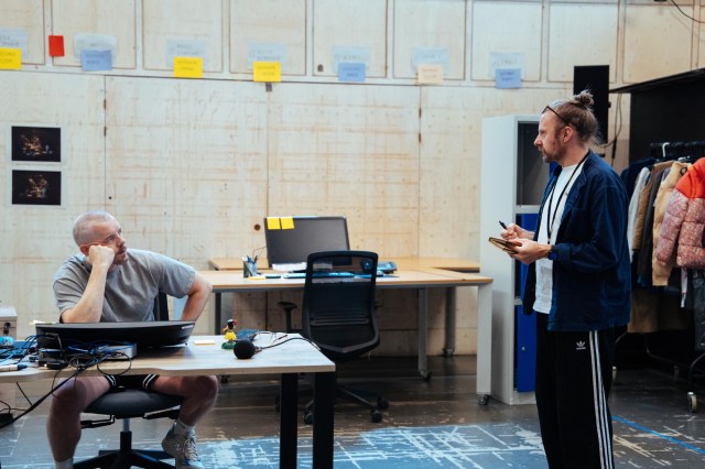Russell Tovey and Felix Barrett in rehearsals for THE GUILTY Donmar Warehouse photo by Helen Murray(1)