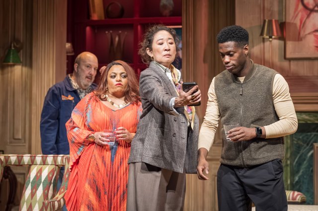 Paul Chahidi, Rina Fatania, Sandra Oh and Freddie MacBruce in The Misanthrope