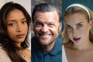 Akshara Gunda, Tom Bennett and Misty May Tindall, headshots supplied by the production