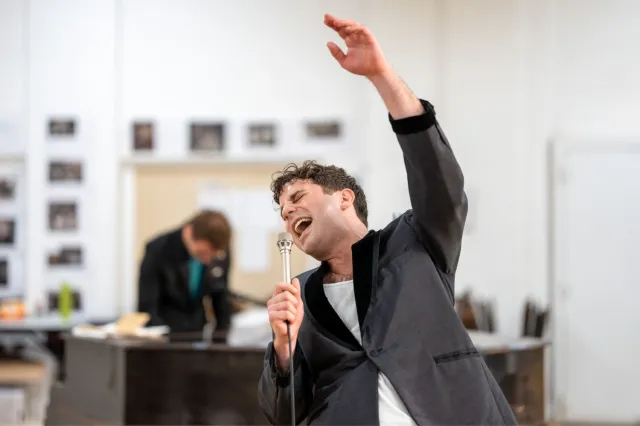 Ben Platt in rehearsals for Midnight at the Never Get Ben Platt in rehearsals for Midnight at the Never Get