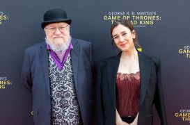 George R R Martin and Sibel Kekilli