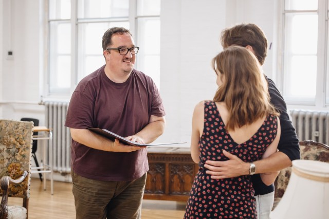 James Peake in rehearsals for THE MOUSETRAP 75TH ANNIVERSARY UK TOUR, Credit Danny Kaan James Peake in rehearsals for THE MOUSETRAP 75TH ANNIVERSARY UK TOUR, Credit Danny Kaan