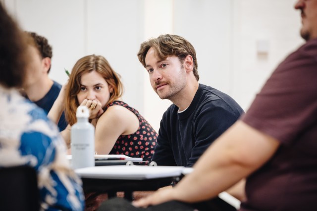 L R Emily Laing , Jack Hardwick in rehearsals for THE MOUSETRAP 75TH ANNIVERSARY UK TOUR, Credit Danny Kaan L R Emily Laing , Jack Hardwick in rehearsals for THE MOUSETRAP 75TH ANNIVERSARY UK TOUR, Credit Danny Kaan