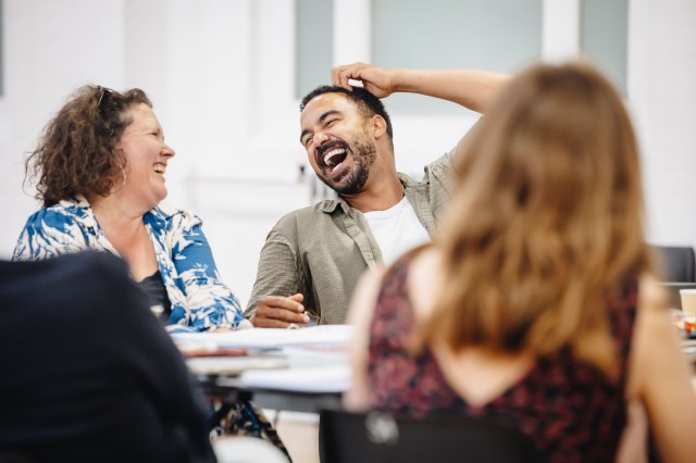 L R Hannah Chissick (director) & Myles Brown (resident director) in rehearsals for THE MOUSETRAP 75TH ANNIVERSARY UK TOUR, Credit Danny Kaan L R Hannah Chissick (director) & Myles Brown (resident director) in rehearsals for THE MOUSETRAP 75TH ANNIVERSARY UK TOUR, Credit Danny Kaan