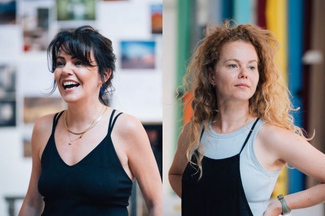 Rachel Tucker and Amy Lennox in rehearsals for Thelma and Louise Rachel Tucker and Amy Lennox in rehearsals for Thelma and Louise