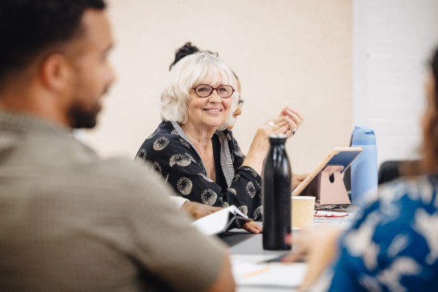 Susan Penhaligon in rehearsals for THE MOUSETRAP 75TH ANNIVERSARY UK TOUR, Credit Danny Kaan Susan Penhaligon in rehearsals for THE MOUSETRAP 75TH ANNIVERSARY UK TOUR, Credit Danny Kaan