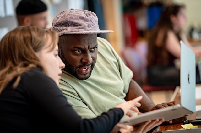 Table 17 at Kiln Theatre. Douglas Lyons in rehearsals. Credit Steve Gregson. 1042 Table 17 at Kiln Theatre. Douglas Lyons in rehearsals. Credit Steve Gregson. 1042