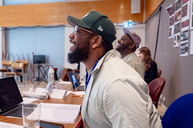 Table 17 at Kiln Theatre. Zhailon Levingston and Douglas Lyons in rehearsals. Credit Steve Gregson. 1097 1 Table 17 at Kiln Theatre. Zhailon Levingston and Douglas Lyons in rehearsals. Credit Steve Gregson. 1097 1