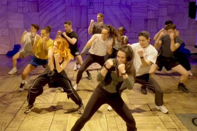 The cast of Matilda The Musical performing the choreography