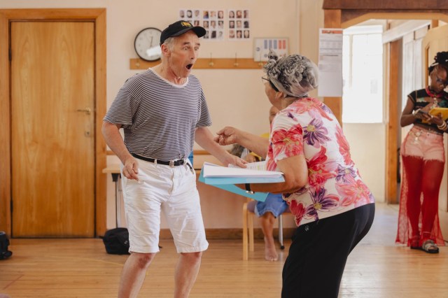 a) Mark Rylance and Blanche Williams play Pastor Terrance Blake and Grandma a) Mark Rylance and Blanche Williams play Pastor Terrance Blake and Grandma