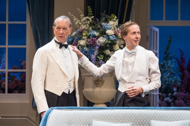 HAY FEVER. Richard E. Grant (David Bliss) and Will Close (Simon Bliss). Photo Marc Brenner HAY FEVER. Richard E. Grant (David Bliss) and Will Close (Simon Bliss). Photo Marc Brenner