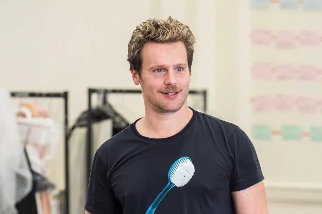 Jonathan Groff in rehearsals for As You Like It Jonathan Groff in rehearsals for As You Like It