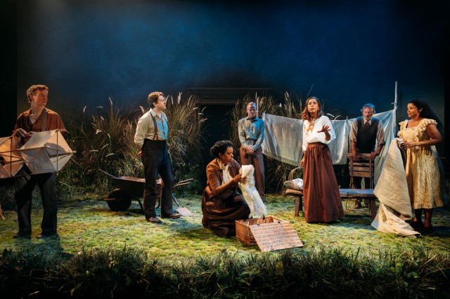 Patrick Gibson, Daniel Rigby, Amanda Wilkin, Alistair Petrie, Sophie Okonedo, Michael Hodgson and Rachelle Diedericks in A MONTH IN THE COUNTRY (Donmar Warehouse, 2026) Photo by Helen Murray 1 Patrick Gibson, Daniel Rigby, Amanda Wilkin, Alistair Petrie, Sophie Okonedo, Michael Hodgson and Rachelle Diedericks in A MONTH IN THE COUNTRY (Donmar Warehouse, 2026) Photo by Helen Murray 1
