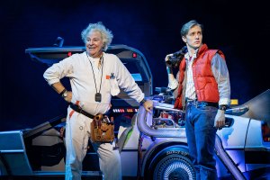 Roger Bart and Axel Duffy in Back to the Future