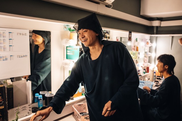 Bai Zhijin, Eero Chen Liu My Neighbour Totoro backstage at the Gillian Lynne Theatre photo by Danny Kaan Bai Zhijin, Eero Chen Liu My Neighbour Totoro backstage at the Gillian Lynne Theatre photo by Danny Kaan