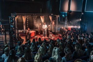 Cast in National Theatre's 2026 schools tour of Bacchae (c) Marc Brenner 03839