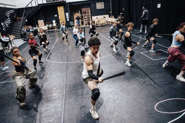 Company of The Hunger Games On Stage in rehearsal credit Danny Kaan Company of The Hunger Games On Stage in rehearsal credit Danny Kaan