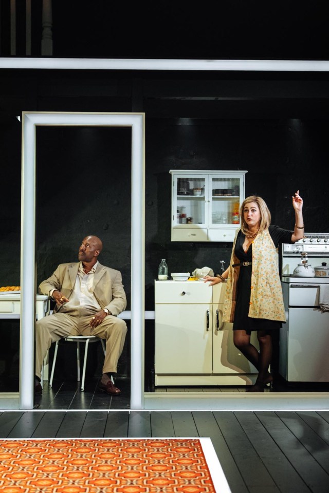 Gershwyn Eustache Jnr and Ria Zmitrowicz in ILFORD BOY (Donmar Warehouse, 2026) Photo by Helen Murray Gershwyn Eustache Jnr and Ria Zmitrowicz in ILFORD BOY (Donmar Warehouse, 2026) Photo by Helen Murray