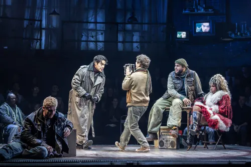 Travis Ross, Joaquin Pedro Valdes, Gaten Matarazzo, Billy Nevers and Jeevan Braich in Rent